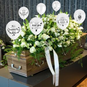 YFDFFSDCY 40 Pcs White Dove Memorial Balloons to Release in Sky White Funeral Balloons for Life Party Remembrance Decorations Personalized Biodegradable Balloons for Dove Balloons Memorial Release