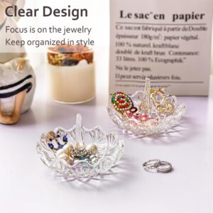 H&D HYALINE & DORA Clear Crystal Ring Holder,Glass Ring Dish for Jewelry,Ring Display Jewelry Holder for Wedding,Wavy Shape Jewelry Display Gift for Mom,Wife,Girl