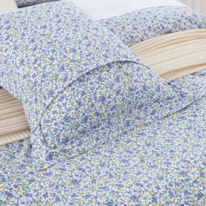 DAUAOTO Twin XL 68"X92" Duvet Cover Set, Cotton Printed Bedding for Twin Extra Long Bed, Ditsy Floral Pattern Purple