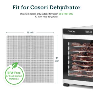 COSORI Food Dehydrator Accessories, Plastic Mesh Screens for 10 Tray CFD-P101-SUS and Other Models, BPA-Free, CFD-MS102-WUS, 2 Pack