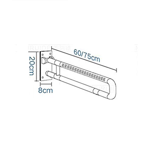 Bathroom Grab Bar, Stainless Steel Shower Safety Grab Bars, Folding Handrail Elderly Bathroom,for Bathroom Bathtub Toilet Kitchen/White/60Cm (White 75