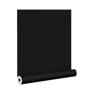 hyunhome black wallpaper black contact paper thicken peel and stick wallpaper 24"x394" matte solid textured contact paper self adhesive removable waterproof for cabinets furniture bedroom livingroom