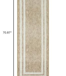 OJIA Modern Bordered Washable Runner Rug, 2'x6' Rug Runners Non Slip Kitchen Rugs Runner Soft Bathroom Rug Runner Non-Shedding Carpet Runner for Bedroom Entryway Laundry Room