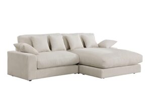 lilola home mystic beige corduroy reversible sectional sofa chaise