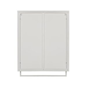 HomSof 23.62" Glass Doors Modern Two-Door Wall Cabinet with Featuring Two-Tier Enclosed Storage,an Open Shelf,and Towel Rack,for Entryway Living Room Bathroom Dining Room