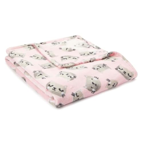 Soft Fleece Throw Blanket | 50x60in | Cat Lovers Blanket | Perfect Fall or Winter Blanket | Lightweight Blanket | Perfect for Snuggling with Your Pets and Kids | Includes Cute Themed Magnet