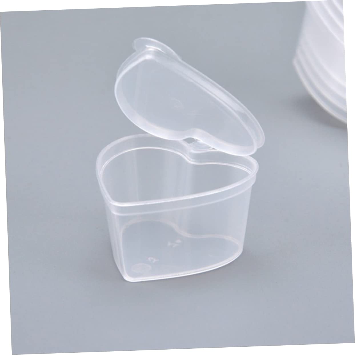 CORHAD 25 pcs Heart Shape Transparent Storage Boxes with Lids Sundries Organizer Sealing Case for Jewelry Candy and Items