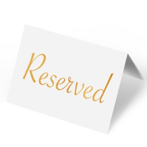 reserved table signs for wedding 20 pack | elegant gold place cards reserved for family at wedding reception restaurant party