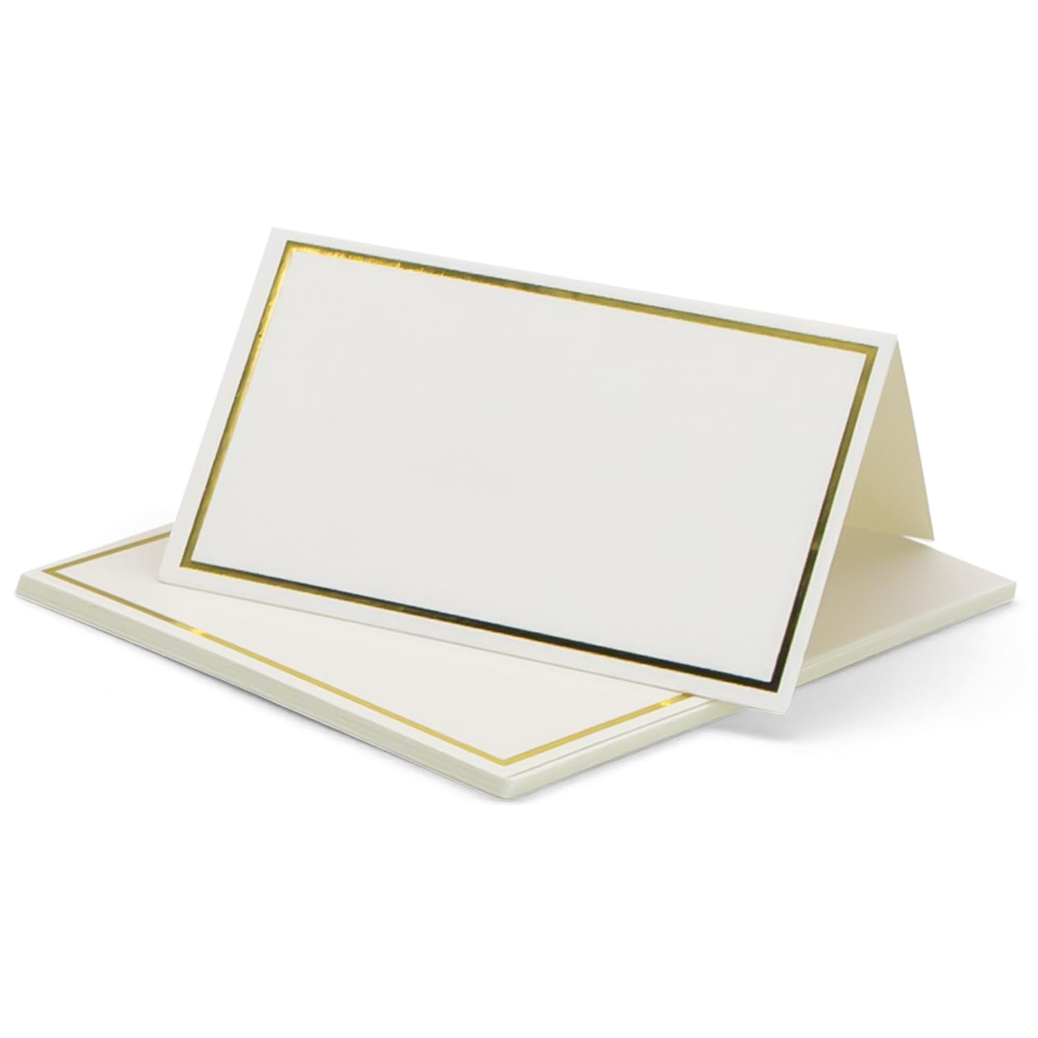 Dohia Place Cards Small Tent Cards with Gold Foil Border Paper Name Place Cards for Table Setting for Weddings Banquets Birthday Events Dinner Parties Cards D1-XWZK