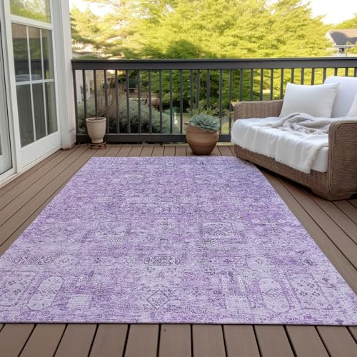 Addison Rugs Chantille ACN611 Lilac 8' x 10' Indoor Outdoor Area Rug, Easy Clean, Machine Washable, Non Shedding, Bedroom, Living Room, Dining Room, Kitchen, Patio Rug