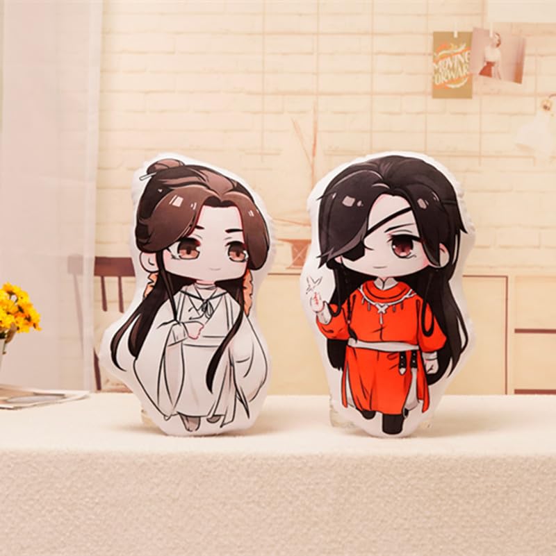 YLEAFUN 45cm Anime Pillow Xie Lian Hua Cheng Cosplay Printed Pillow Cute Cartoon Plush Stuffed Cushion Throw Pillow for Home Decoration