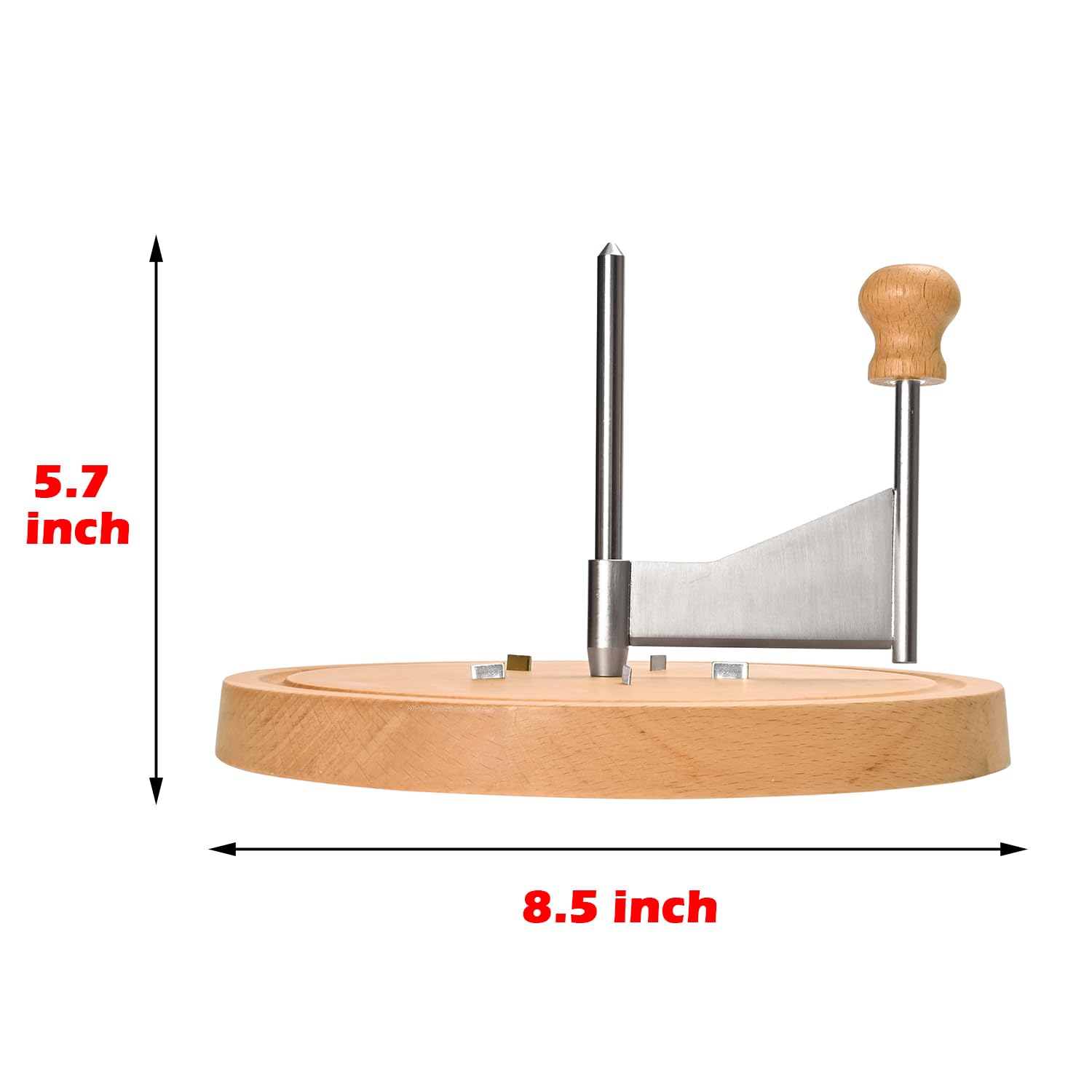 WILLOWDALE Wooden Cheese Curler, 8.5 Inches Cheese Cutter Stainless Steel Cheese Shaver for Cheese Wheel & Chocolate, Manual Cheese Slicer Kit, Suitable for Home, Restaurants, Cafes, and Dessert Shops