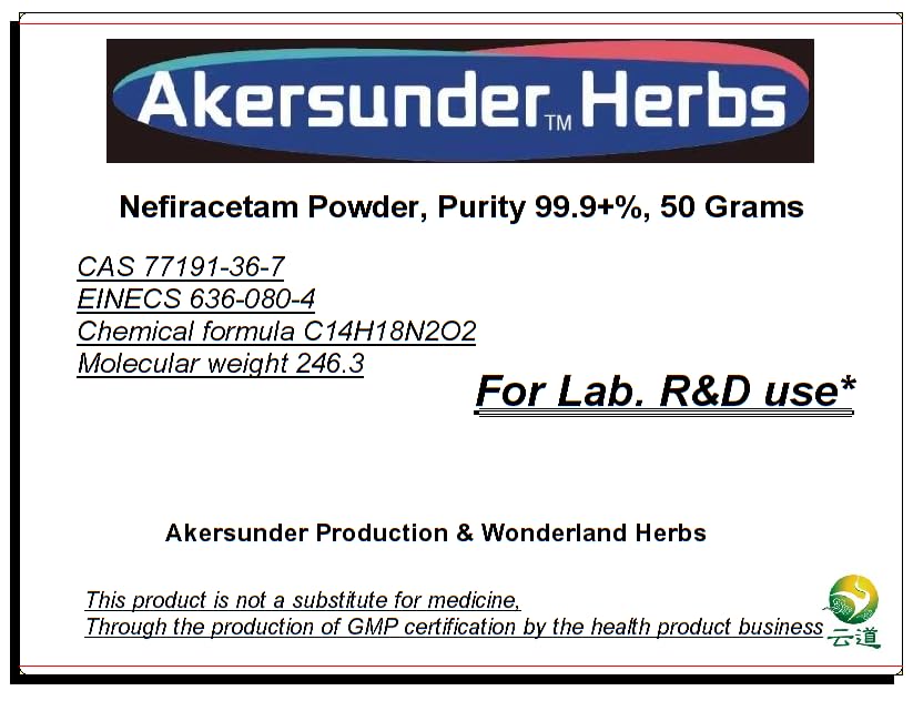 Akersunder Nefiracetam Powder, Purity 99+%, 50 Grams