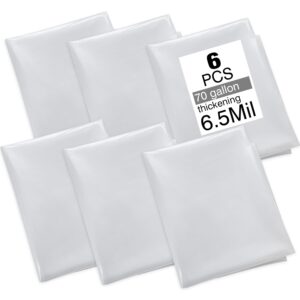 dust collector bags 6pcs two-sided 6.5mil 19.5" diameter (31" width x 38" length) for harbor freight central machinery 70 gallon dust collector