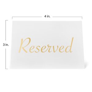 Reserved Table Signs for Wedding 20 Pack | Elegant Gold Place Cards Reserved for Family at Wedding Reception Restaurant Party