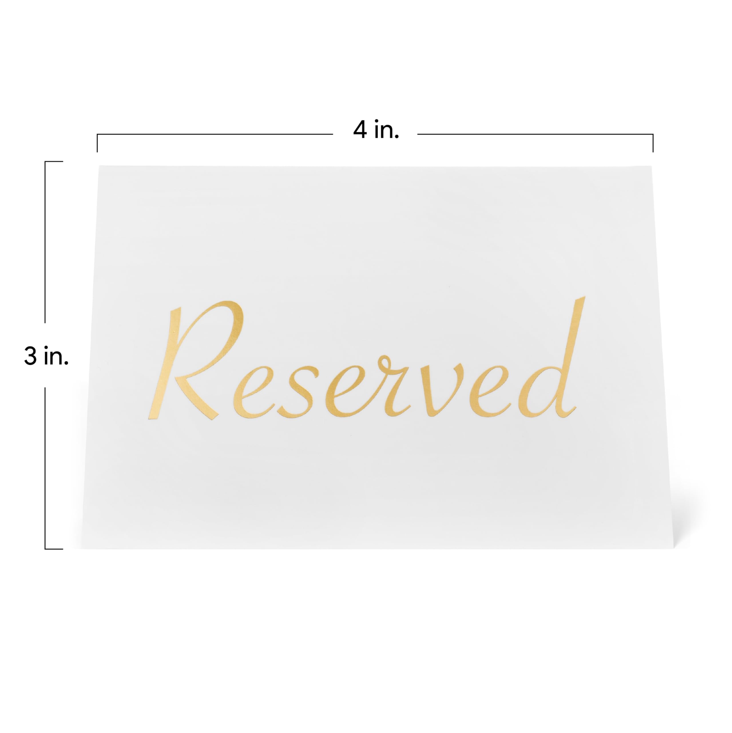 Reserved Table Signs for Wedding 20 Pack | Elegant Gold Place Cards Reserved for Family at Wedding Reception Restaurant Party