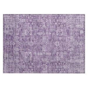 addison rugs chantille acn637 purple 1'8" x 2'6" indoor outdoor area rug, easy clean, machine washable, non shedding, bedroom, living room, dining room, kitchen, patio rug