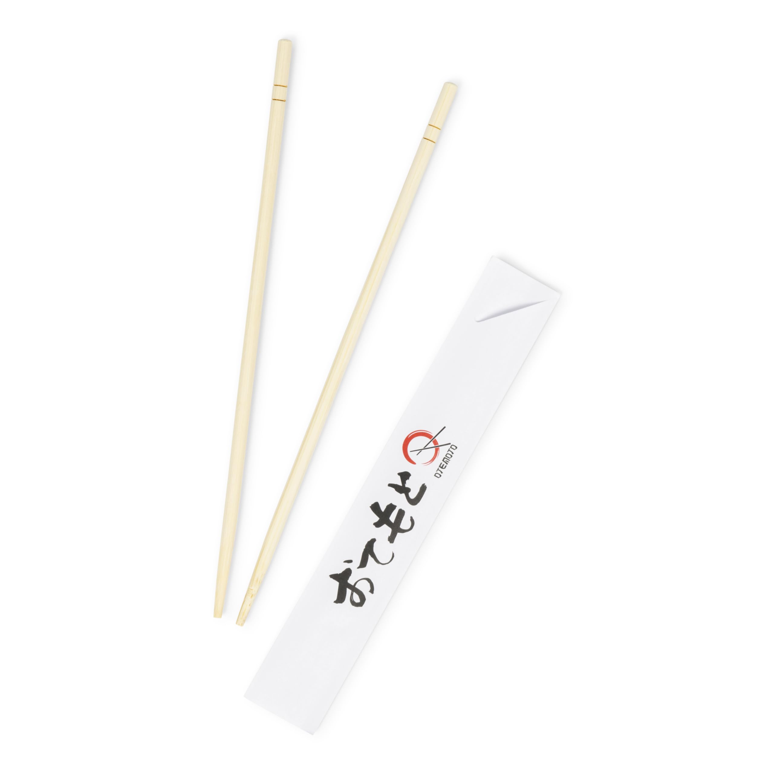 OTEMOTO 200 Round Separated Disposable Chopsticks | Paper sleeve | Bamboo Wooden Chop sticks - Bamboo Chopstick Bulk - Disposable Utensils Premium Quality - (100 Pairs)