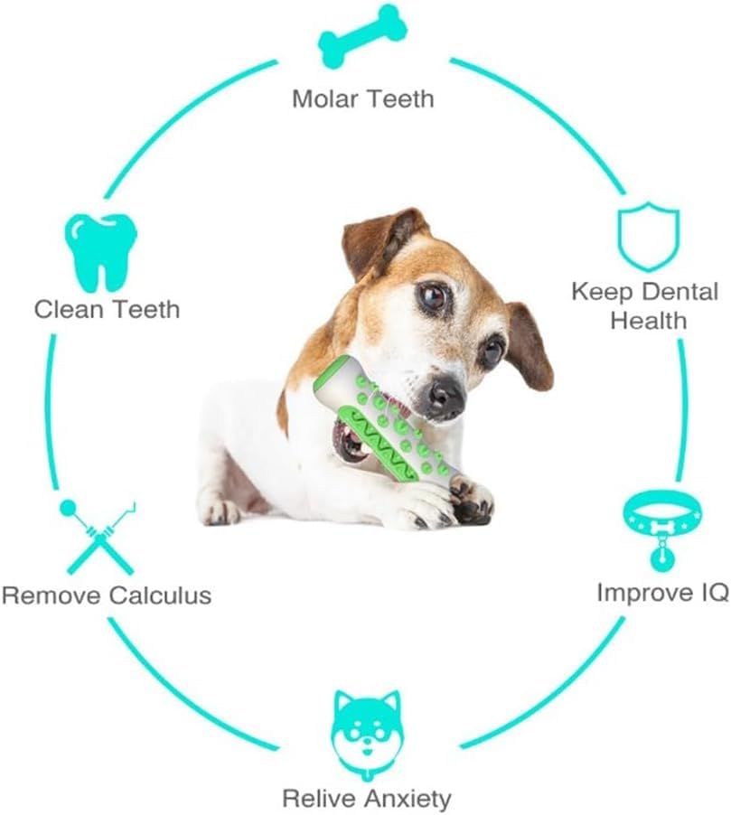 The Poochchew - 2024 Best Dog Chew Toothbrush, 360° Dog Toothbrush Chew Toy, Dog Teeth Cleaning Toy for Aggressive Chewers, Deep Clean, Revolutionise Your Dog's Dental Care (Blue)