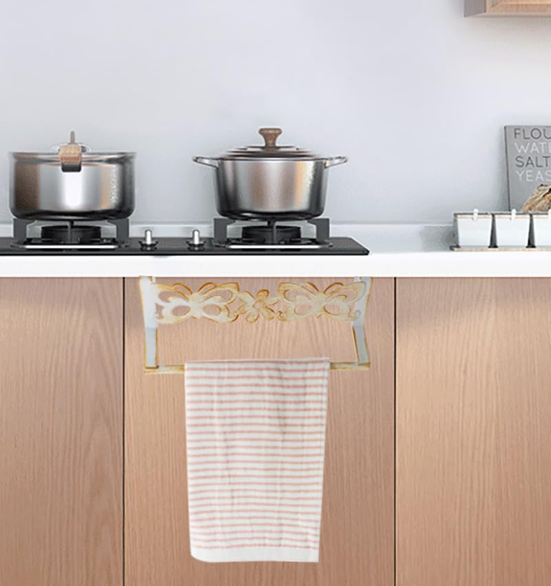 Kitchen Towel Holder Over Door Towel Rack Cabinet Towel Holder Kitchen Towel Rack for Dish Towel Hand Towel Bathroon Doors