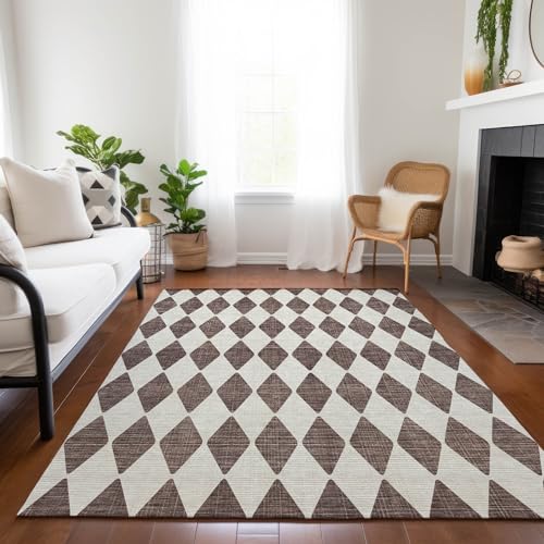 Addison Rugs Chantille ACN578 Brown 8' x 10' Indoor Outdoor Area Rug, Easy Clean, Machine Washable, Non Shedding, Bedroom, Living Room, Dining Room, Kitchen, Patio Rug