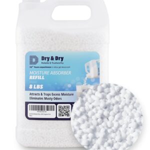 Dry & Dry Moisture Absorbers Refill Beads (8 LBS) - Dehumidifiers for Home Dehumidifier for Basement Dehumidifiers for Bedroom Small Dehumidifiers Dehumidifiers Moisture Absorbers