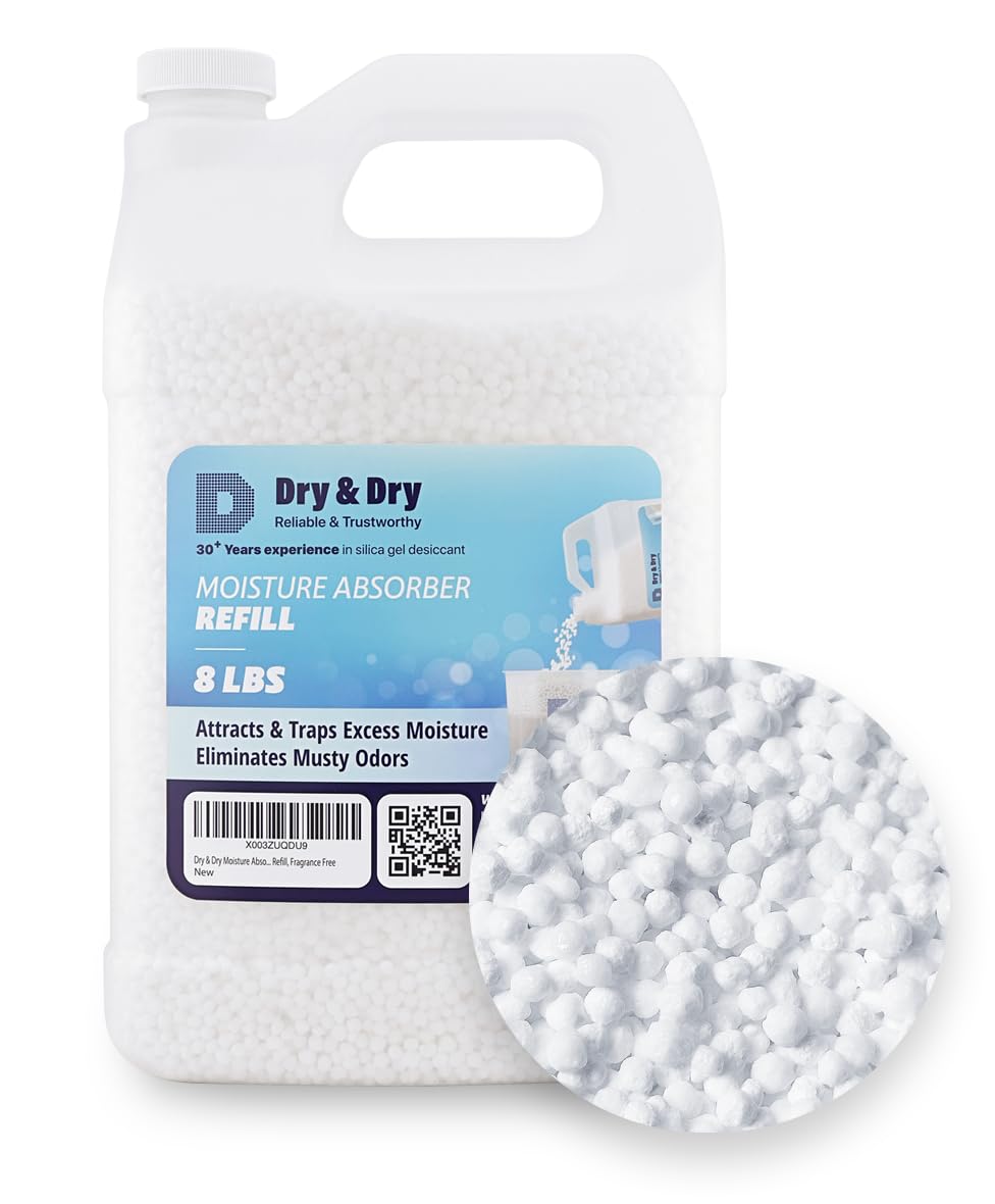 Dry & Dry Moisture Absorbers Refill Beads (8 LBS) - Dehumidifiers for Home Dehumidifier for Basement Dehumidifiers for Bedroom Small Dehumidifiers Dehumidifiers Moisture Absorbers