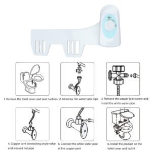 LiebeWH Bidet Toilet Attachment, Bidet Toilet Attachment, Toilet Bidet Adjust Bidet Toilet Accessories with Smart Flushing Device Toilet Self Wash Sprayer for Men Women Children Elderly