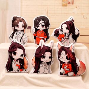 YLEAFUN 45cm Anime Pillow Xie Lian Hua Cheng Cosplay Printed Pillow Cute Cartoon Plush Stuffed Cushion Throw Pillow for Home Decoration