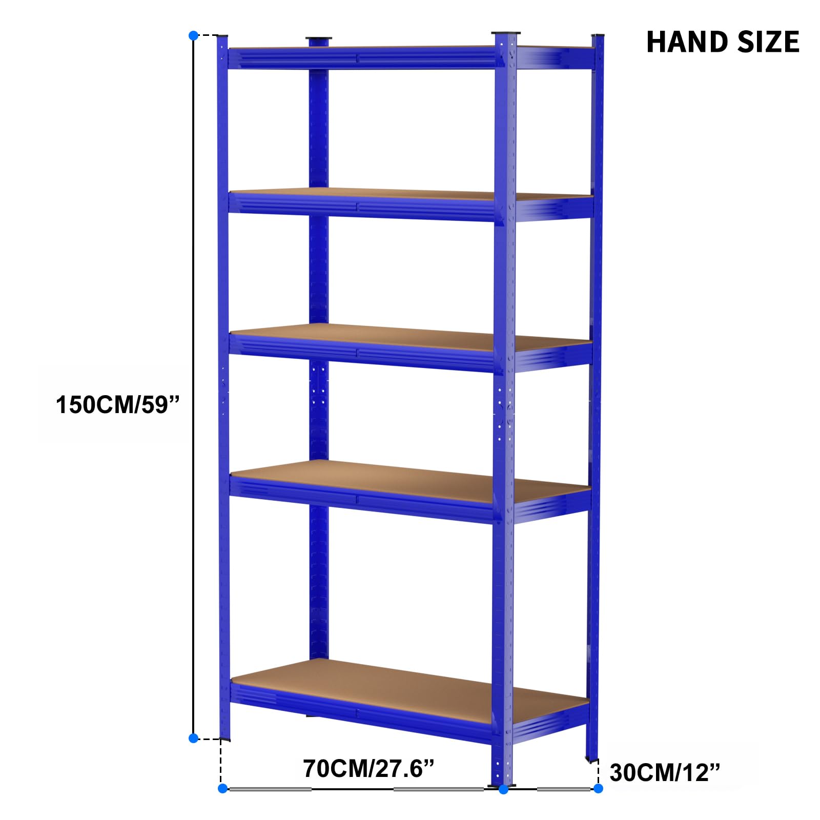 Yiyai Garage Shelving Heavy Duty Storage Shelves - 59" High 27.6" Wide 12" Deep Metal Shelf Unit - 5-Tier Garage Utility Shelf Rack for Pantry Warehouse Basement, Boltless Assembly, Load 1930 LBS