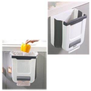 kidayuan comes with a composting bin with 20 garbage bags, trash cans, foldable kitchen and bathroom trash cans, suitable for camping, office, bedroom, easy to carry, white