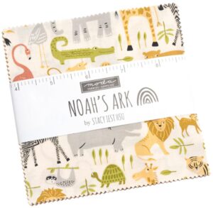 noah's ark charm pack by stacy iest hsu; 42-5" precut fabric quilt squares