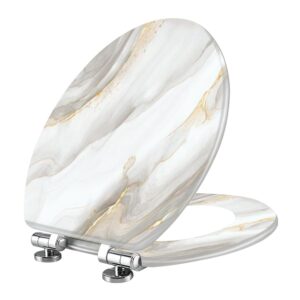 elongated toilet seat marble grunge texture crack pattern resin toilet seat quietly slow close with quick-release hinges toilet seat with cover easy to clean install