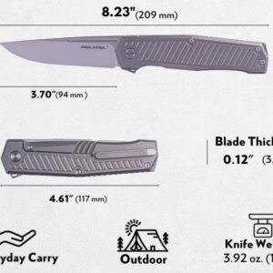 Real Steel Rokot Premium Pocket Knife - S35VN Blade & TC-4 Handle-Perfect for Everyday Tasks - Titanium