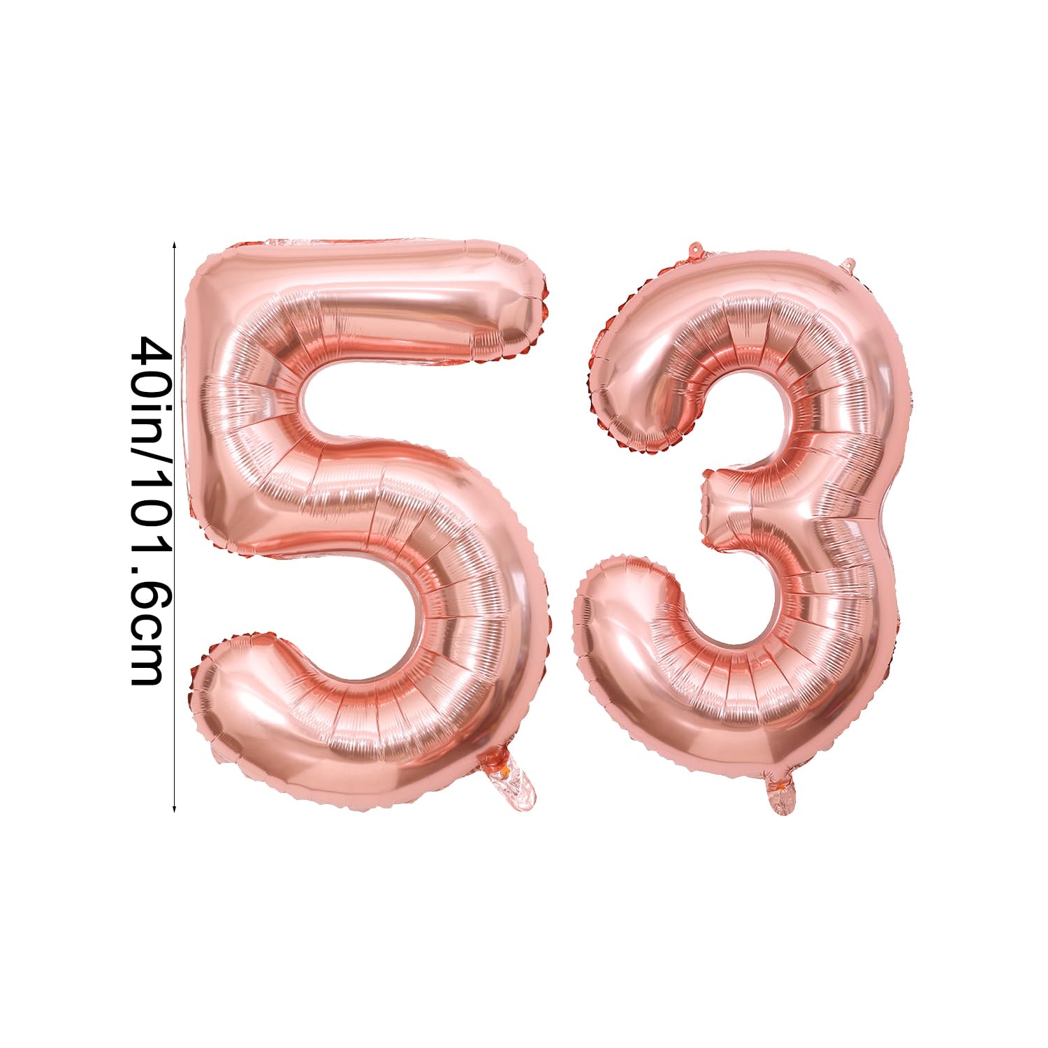 YFHVJTKO 40 Inch Number 53 Foil Balloons 53th Celebration Decorations for Happy 53th Birthday Party Wedding Bridal Shower Engagement Photo Shoot Anniversary Decoration, Number 53 Rose Gold Balloon