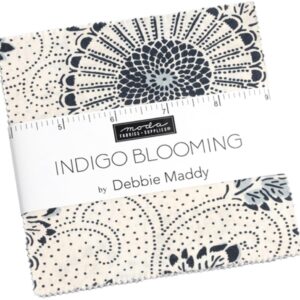 Indigo Blooming Charm Pack by Debbie Maddy; 42-5" Precut Fabric Quilt Squares