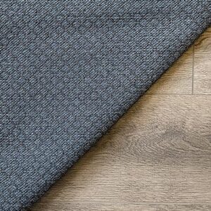 BESPOKY 2'7" x 13'1" - 80 x 400 Cm Jamshedpur Grey Framed Cotton Machine Washable Non Slip Living Room Bedroom Nursery Hallway Indoor Outdoor Area Rug