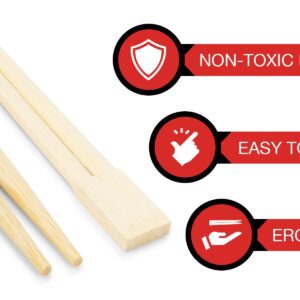 OTEMOTO 100 Disposable Chopsticks | Paper sleeve | Bamboo Wooden Chop sticks - Bamboo Chopstick Bulk - Disposable Utensils Premium Quality - (50 Pairs)