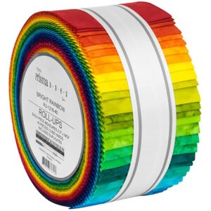 robert kaufman fabrics prisma dyes bright rainbow roll up fabric strips