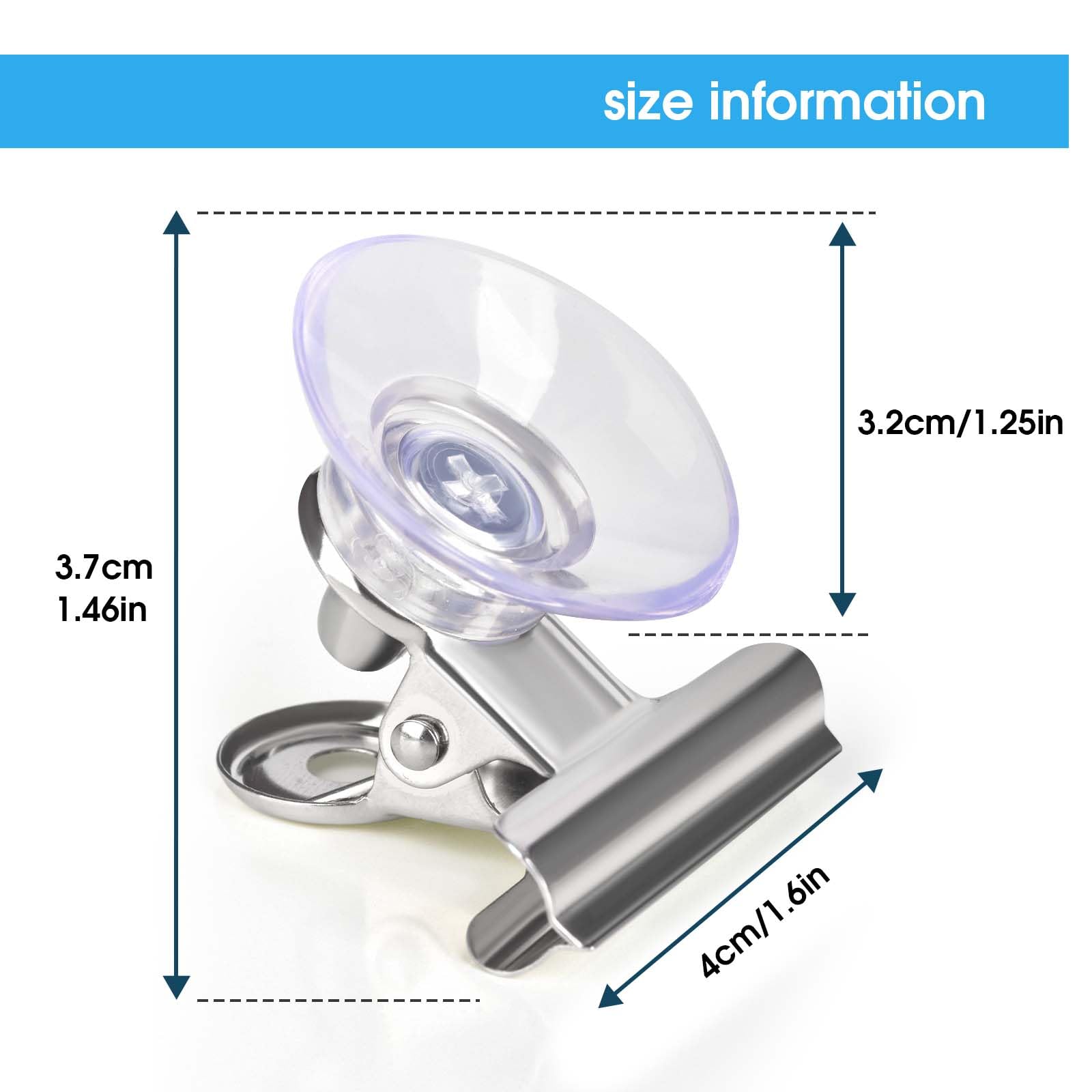 AccEncyc Suction Cup Clips for Windows 24Pcs Suction Clips Clear Suction Cup Clamp Holder Suction Cups with Clips for Home and Office