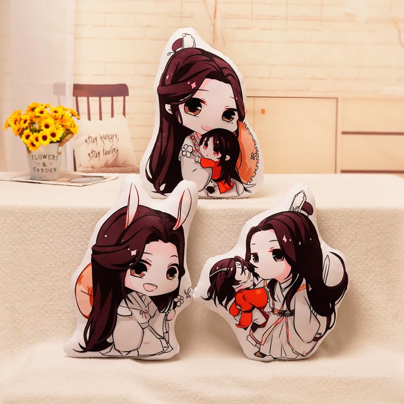 YLEAFUN 45cm Anime Pillow Xie Lian Hua Cheng Cosplay Printed Pillow Cute Cartoon Plush Stuffed Cushion Throw Pillow for Home Decoration