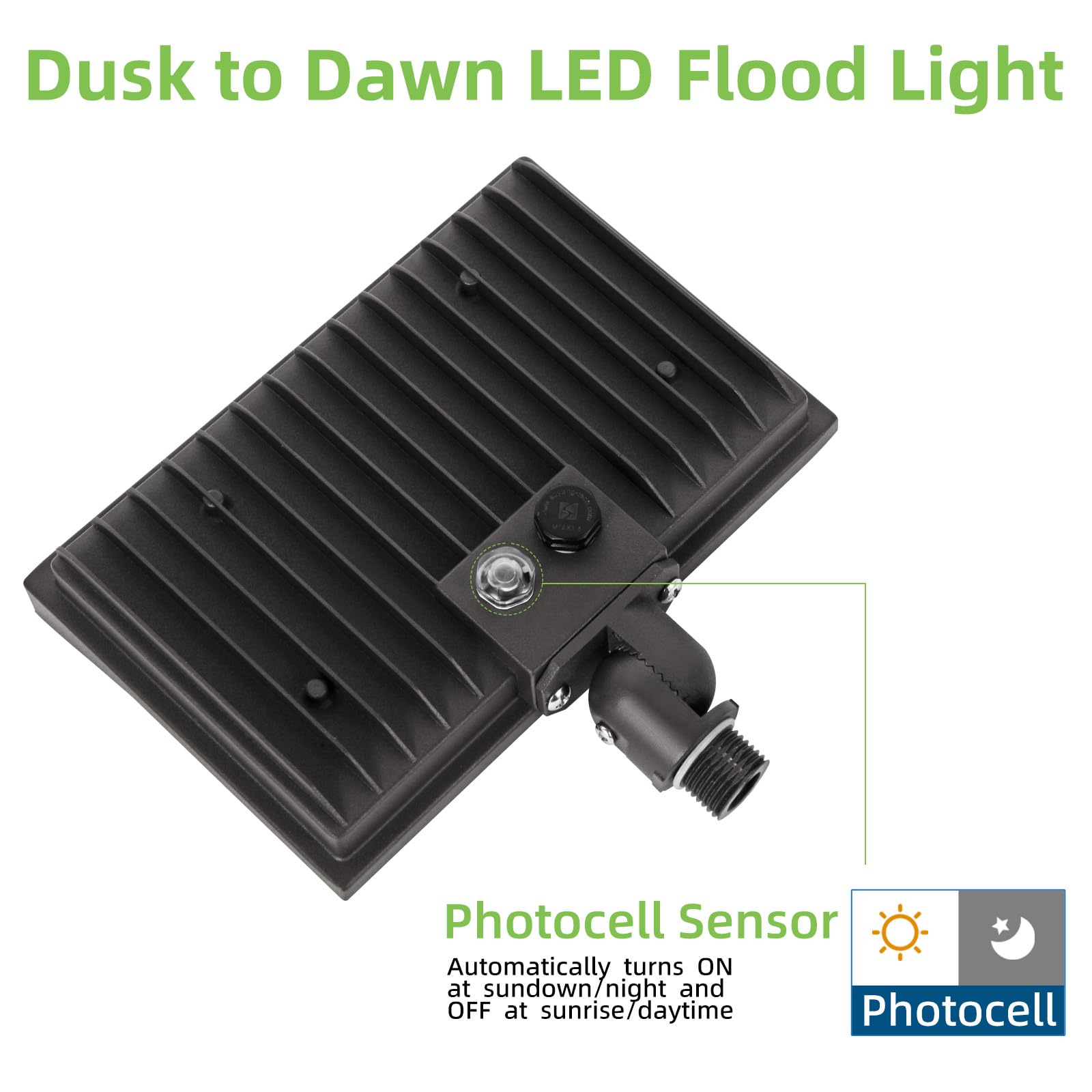 Tesoorda 120W LED Wall Pack Light with Dusk to Dawn Photocell and LED Flood Lights Outdoor, 40W LED Flood Light with Knuckle