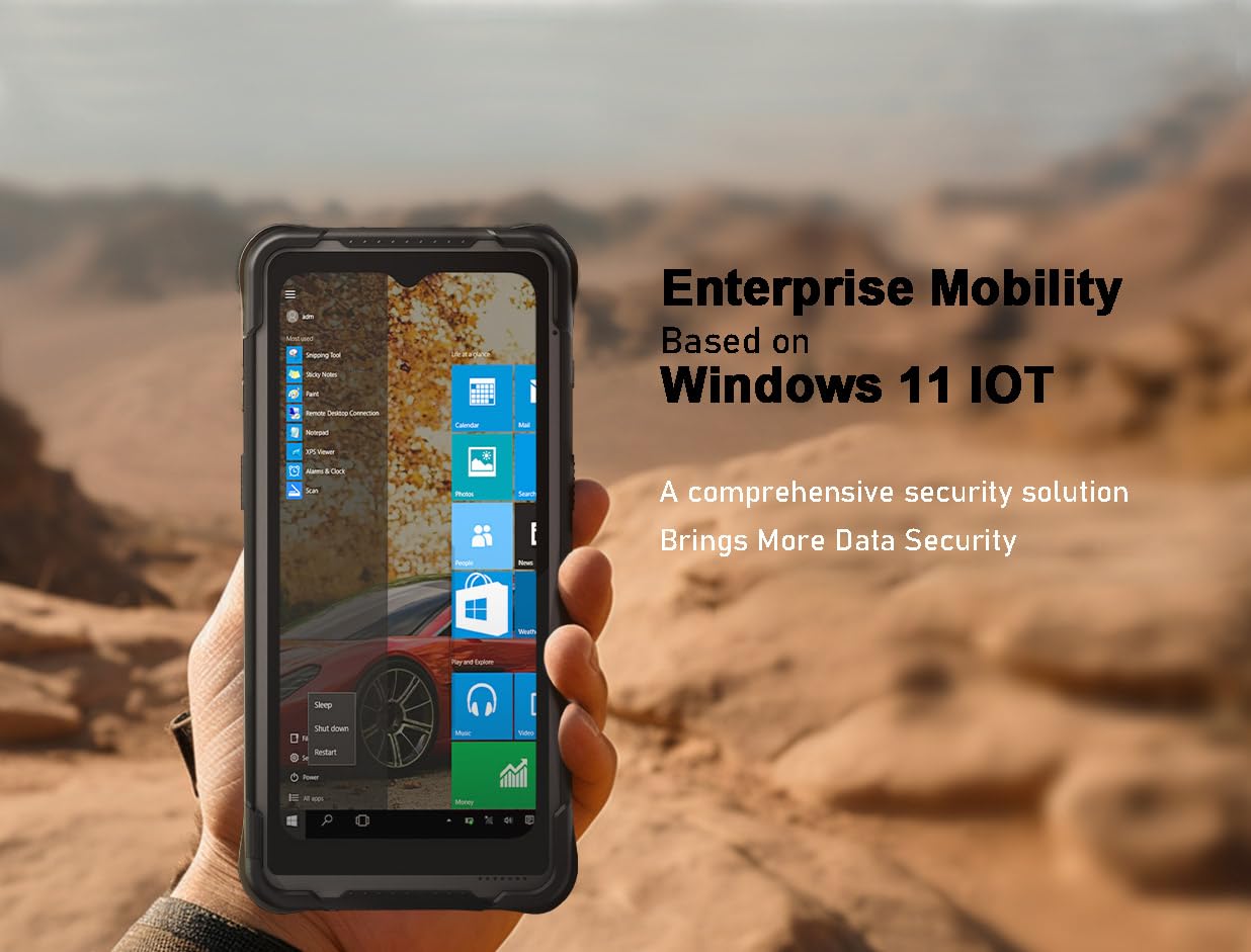 Vanquisher 6.5-inch Rugged PDA Windows 11 IOT Handheld Data Terminal with 1D & 2D Barcode Scanner (Honeywell N3680), 8GB RAM +128GB, for Enterprise Mobile Applications
