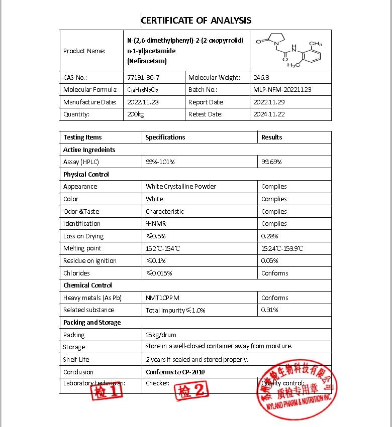 Akersunder Nefiracetam Powder, Purity 99+%, 25 Grams, Include 100mg Scoop