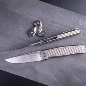 Real Steel Rokot Premium Pocket Knife - S35VN Blade & TC-4 Handle-Perfect for Everyday Tasks - Titanium