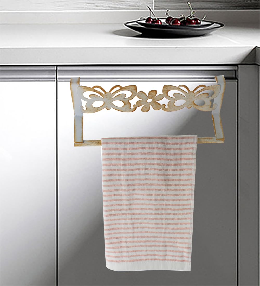 Kitchen Towel Holder Over Door Towel Rack Cabinet Towel Holder Kitchen Towel Rack for Dish Towel Hand Towel Bathroon Doors