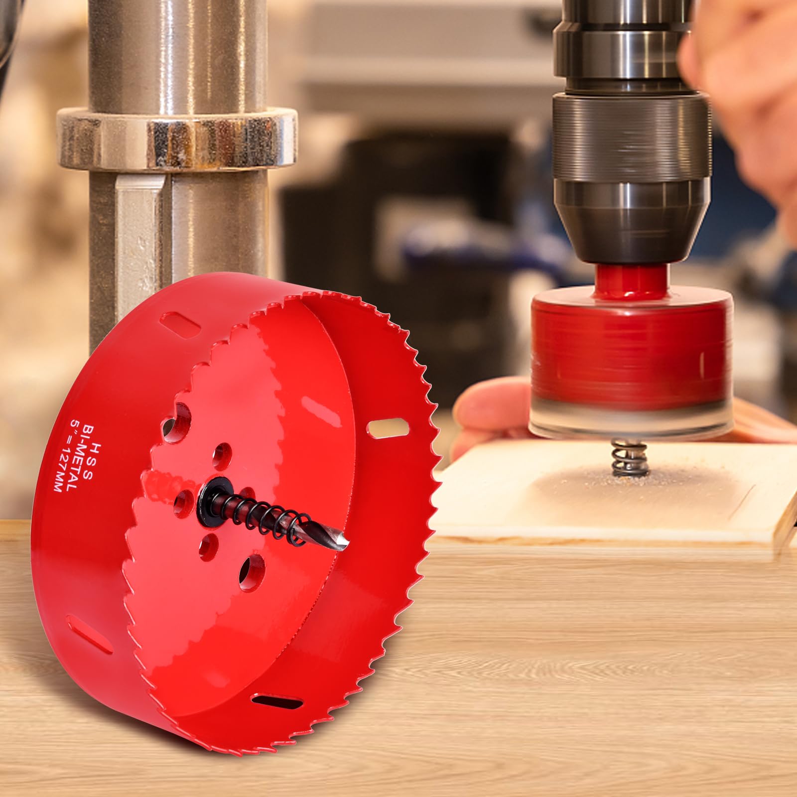 4 Inch / 102mm Hole Saw for Wood, Plastic Board, Ceiling,Drywall, and Metal Sheet - HSS Bi-Metal Hole Cutter with Pilot Drill Bit