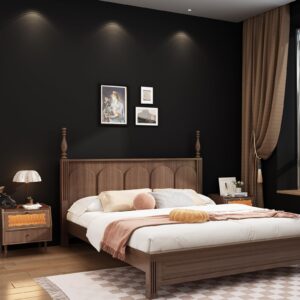 HyunHome Black Wallpaper Black Contact Paper Thicken Peel and Stick Wallpaper 24"x394" Matte Solid Textured Contact Paper Self Adhesive Removable Waterproof for Cabinets Furniture Bedroom Livingroom