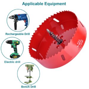 4 Inch / 102mm Hole Saw for Wood, Plastic Board, Ceiling,Drywall, and Metal Sheet - HSS Bi-Metal Hole Cutter with Pilot Drill Bit