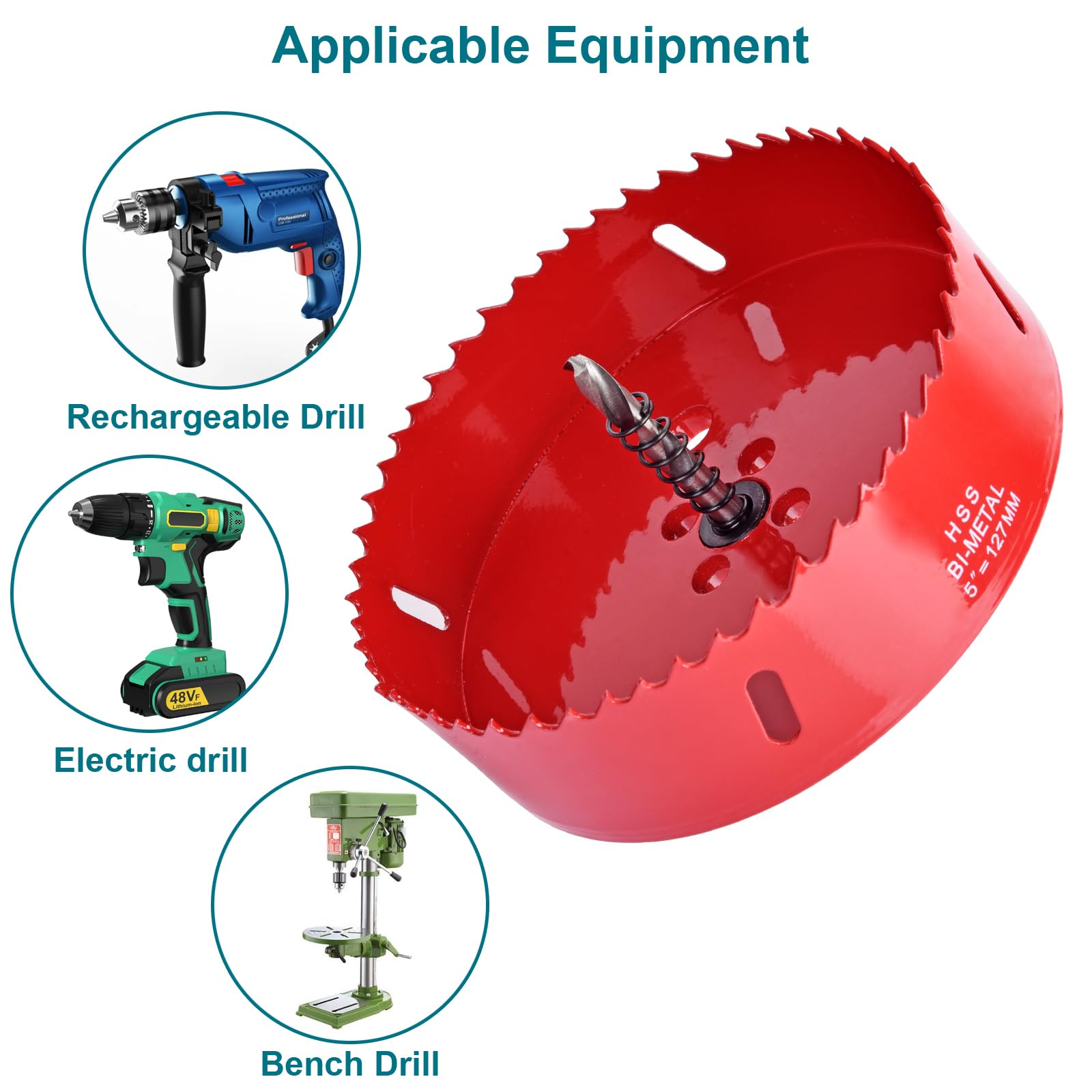 4 Inch / 102mm Hole Saw for Wood, Plastic Board, Ceiling,Drywall, and Metal Sheet - HSS Bi-Metal Hole Cutter with Pilot Drill Bit